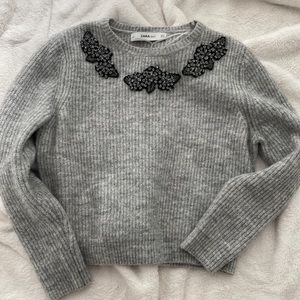 Zara Grey Rhinestone Sweater